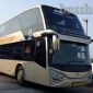 Tampak Depan Bus Double Decker Putera Mulya